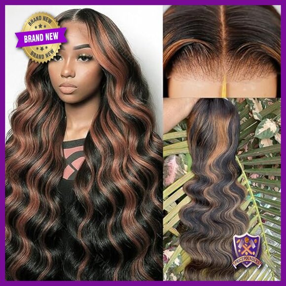28 Inch Body Wave Lace Front Wig, Glueless Wear and Go, 220% Density, Synthetic main image 4